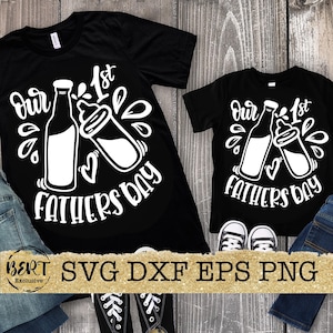 Our first Father's day svg, dad and baby shirts svg, daddy and me svg, fathers day cut files for cricut, dad shirt svg design, funny dad svg