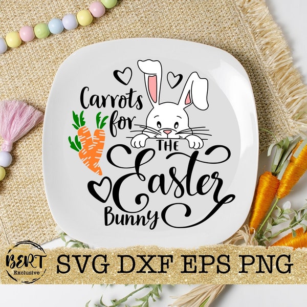 Carrots for the Easter bunny svg, Easter cut files for cricut silhouette,  hand drawn Easter plate svg, Easter sign, Easter bunny plate svg