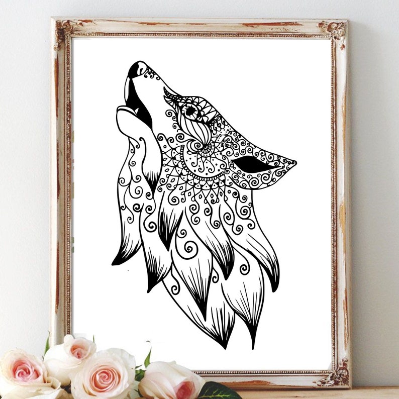 Download Mandala svg files for cricut wolf wolf hand drawn mandala ...