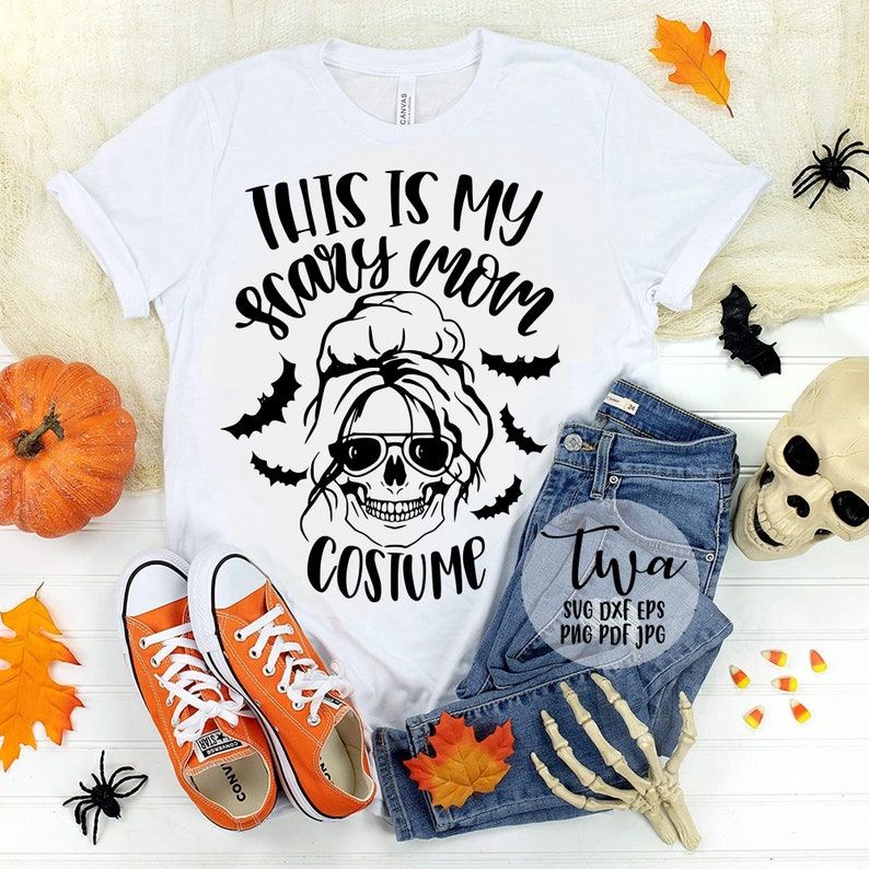 Download This is my scary mom costume svg messy bun svg skull cut ...