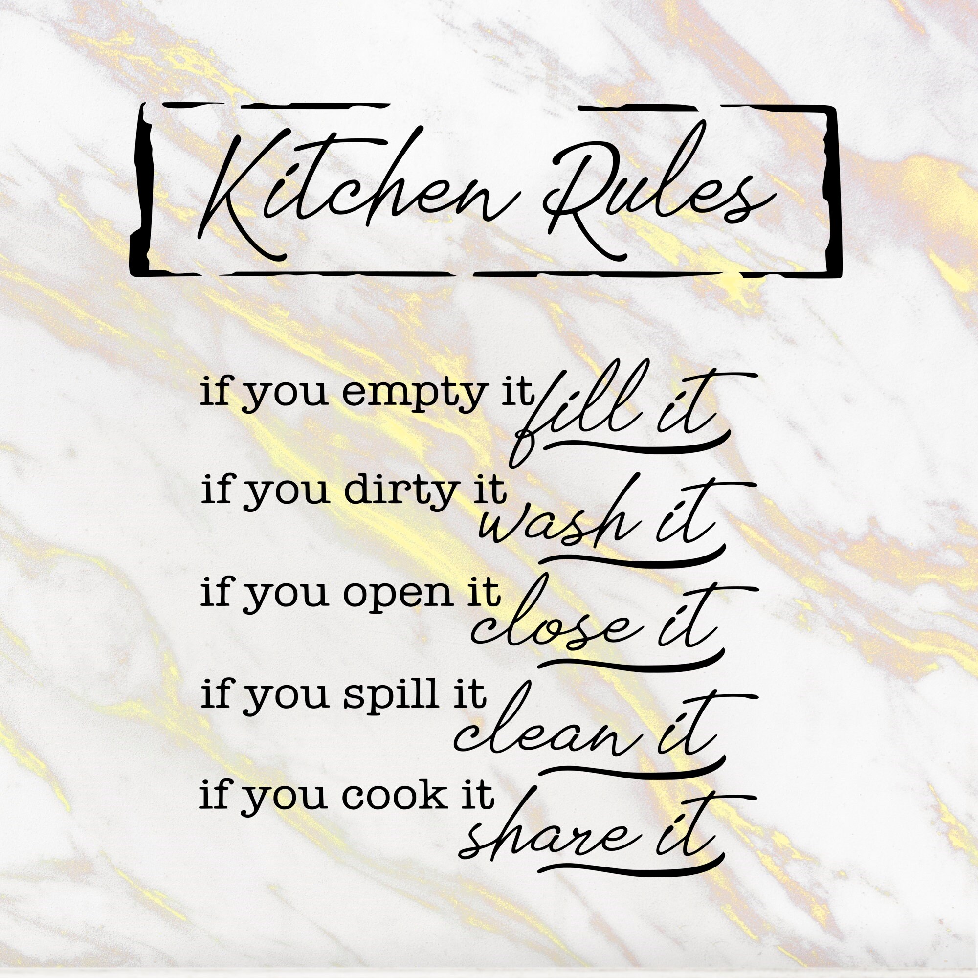 Kitchen Rules Svg Funny Kitchen Sayings Svg Kitchen Rules Etsy