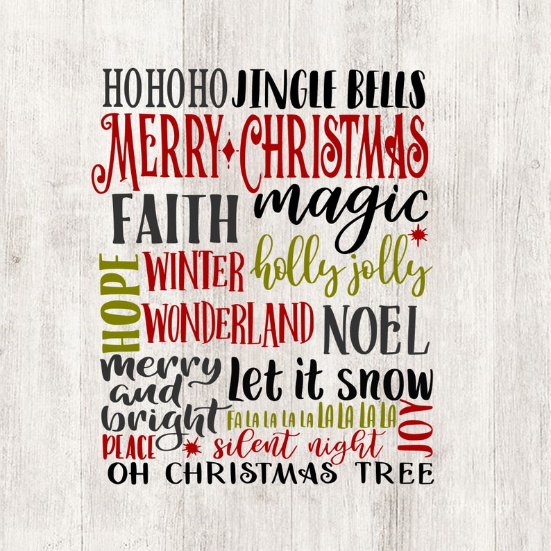 Download Christmas subway art svg Christmas typography print cut | Etsy