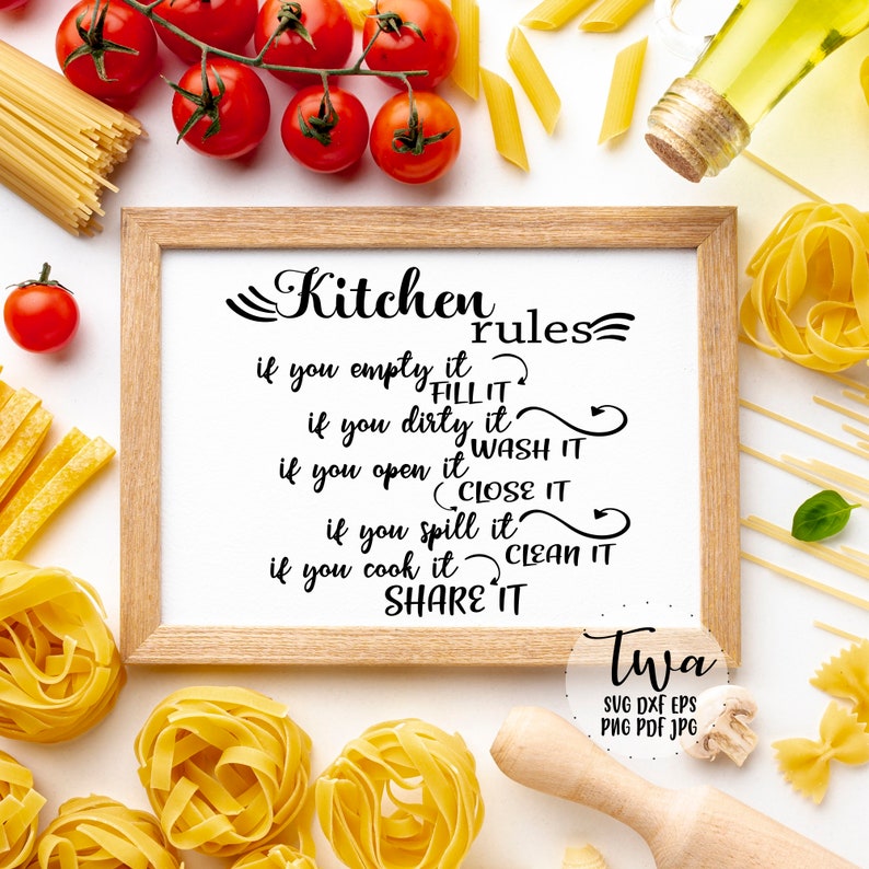 kitchen rules svg funny kitchen sayings svg kitchen rules