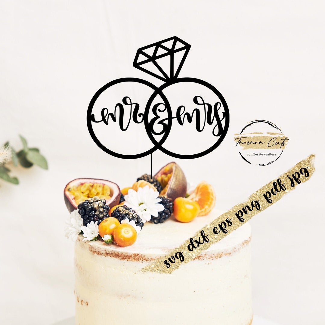 Mr and Mrs Cake Topper Svg Cake Topper Cut Files for Cricut - Etsy