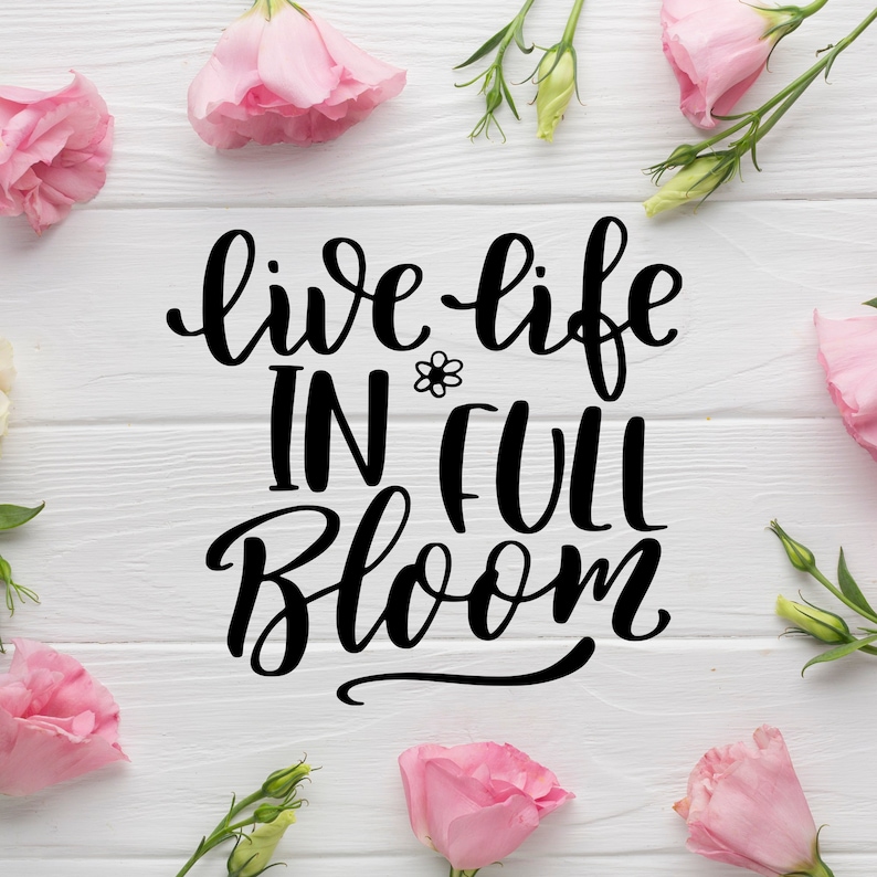 Live Life In Full Bloom Quote Live life in full bloom svg spring quote printable svg | Etsy