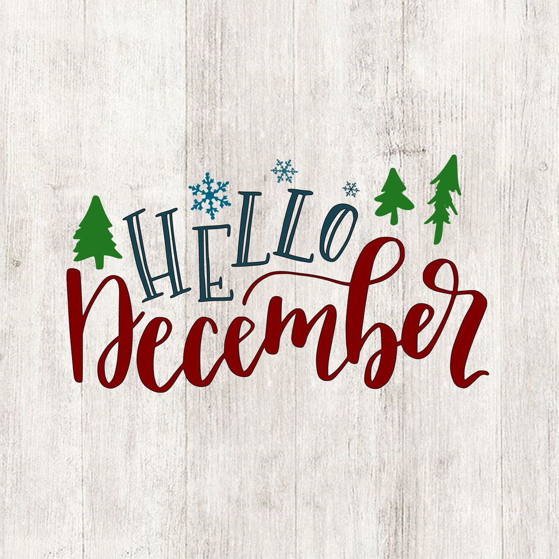 Download Hello december svg hello winter printable cut files for | Etsy