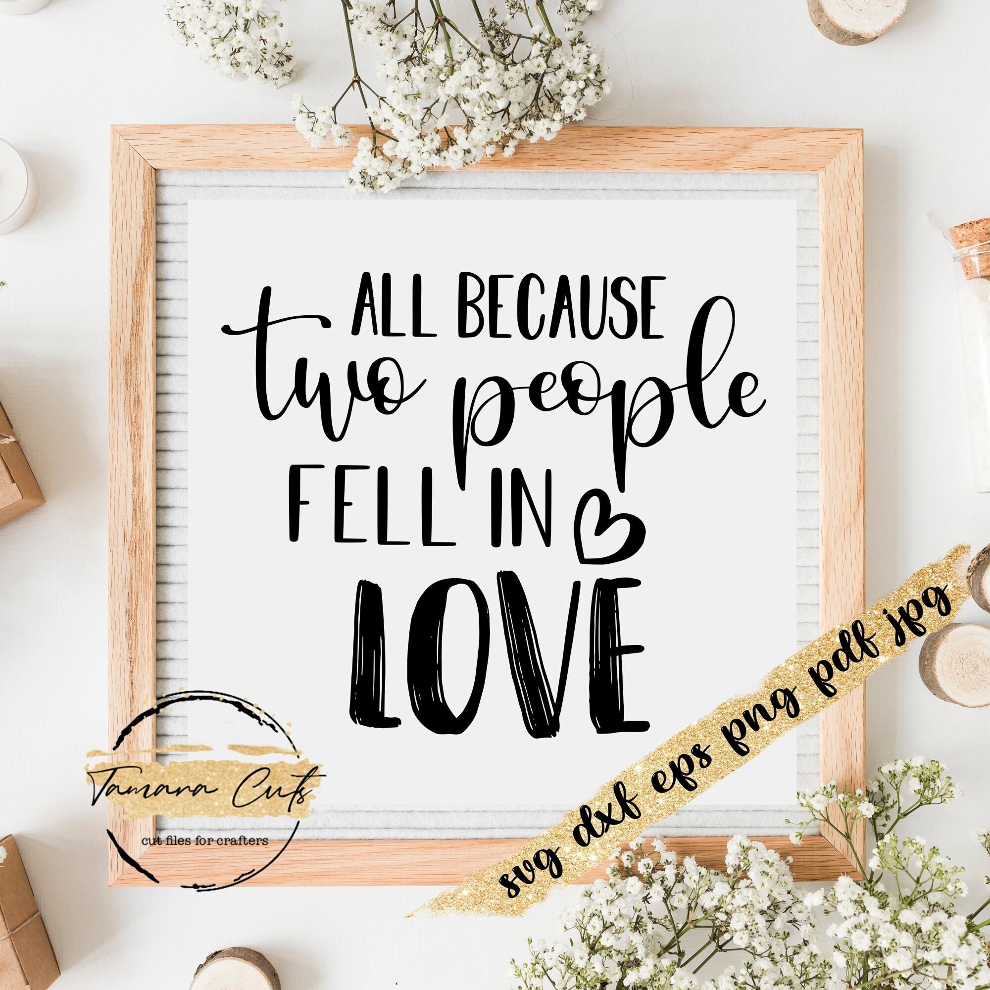 Printable Wall Art Nursery Baby Quote Instant Download Wedding Decor All Because Two People Fell In Love
