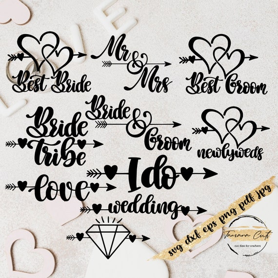 Download Wedding Svg Designs Arrow Word Svg Bride And Groom Svg Etsy