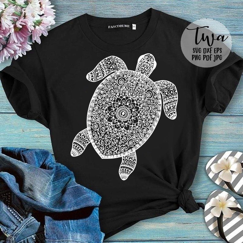 Mandala turtle svg files for cricut turtle zentangle svg ...