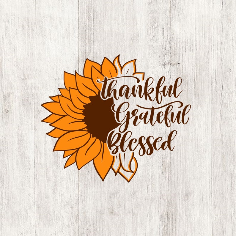 Thankful grateful blessed svg fall sunflower svg printable | Etsy