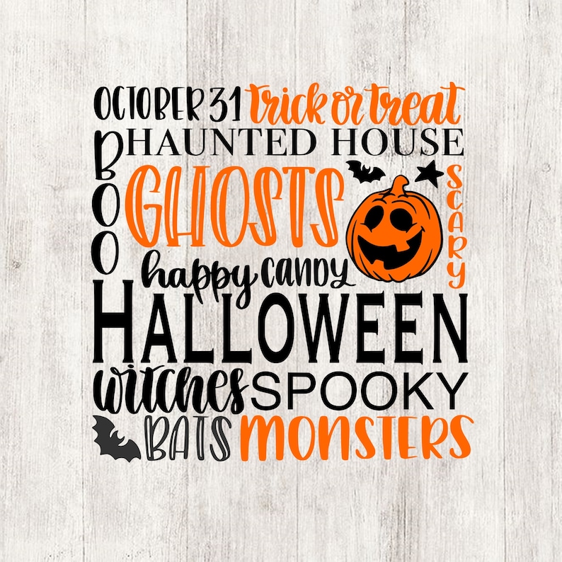 Download Halloween word art sign svg subway art sign svg scary ...