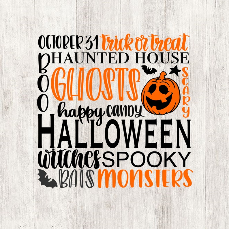 Download Halloween word art sign svg subway art sign svg scary ...