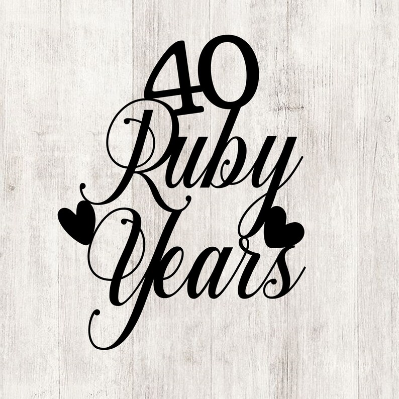 Download 40 years anniversary svg 40th anniversary cake topper | Etsy