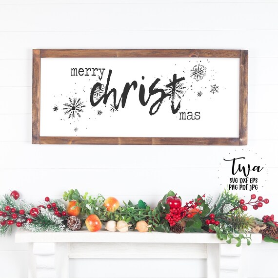 Download Merry Christmas Svg Files For Cricut Christmas Farmhouse Sign Etsy