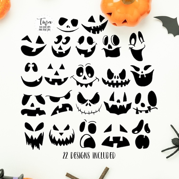 Halloween faces bundle svg boo svg ghouls svg cut files for