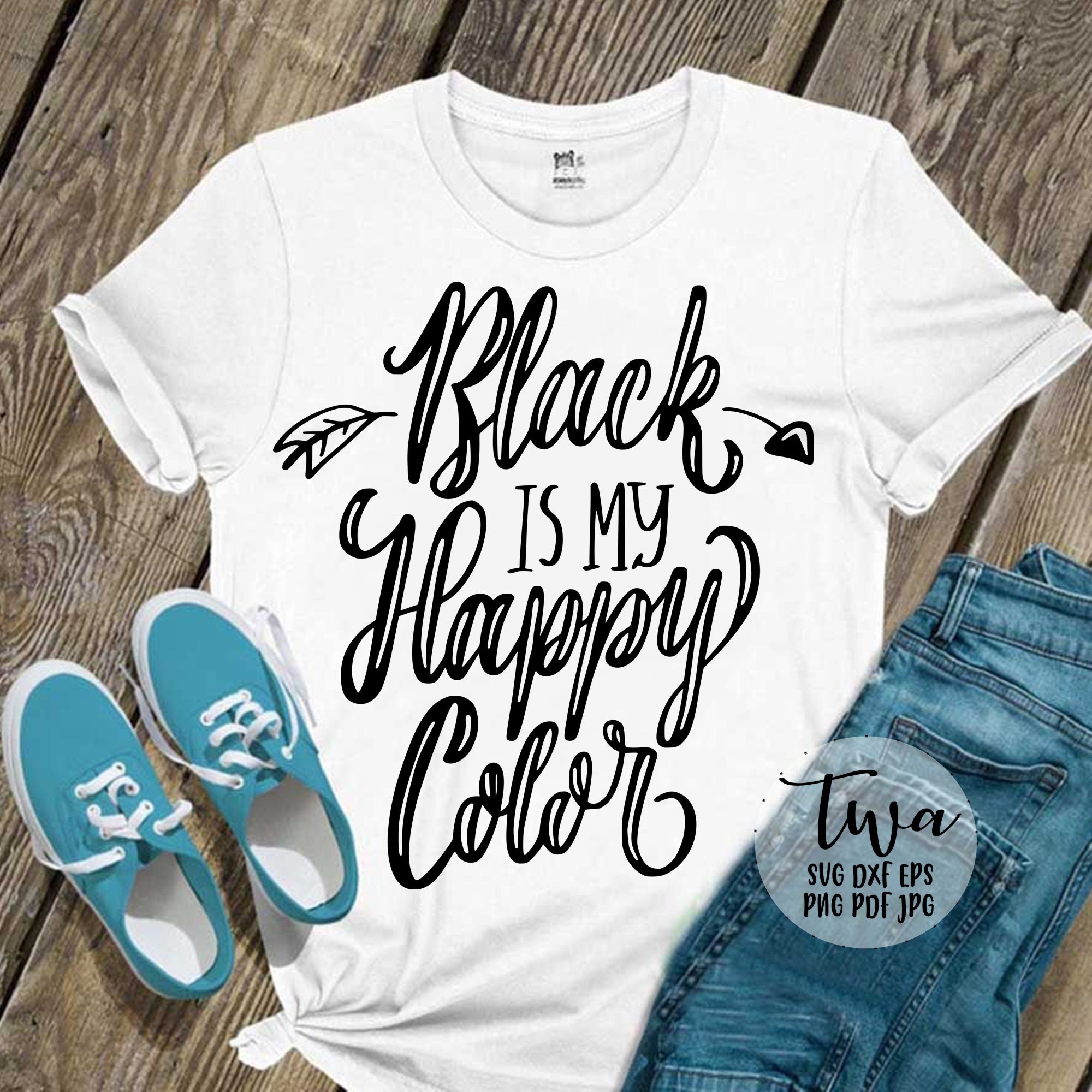 Download Black Is My Happy Color Svg Cut Files For Cricut Silhouette Etsy