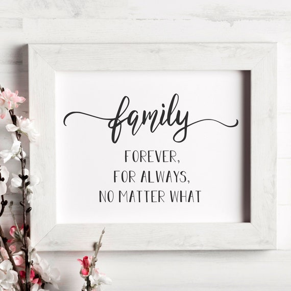 Family forever for always no matter what svg family sign | Etsy