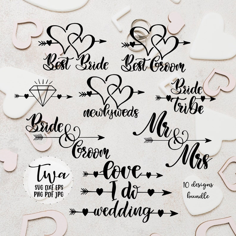 Download Wedding svg designs arrow word svg bride and groom svg | Etsy