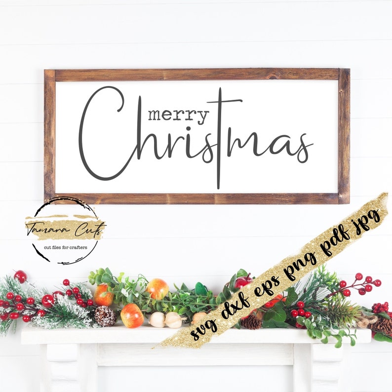 Merry Christmas svg files for cricut, Christmas farmhouse sign svg, Christmas designs downloads, handlettered quotes for farmhouse signs svg 