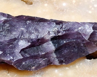 RARE 5' Sparkly Purple Auralite 23 Crystal Wand, Canadian Chevron Amethyst
