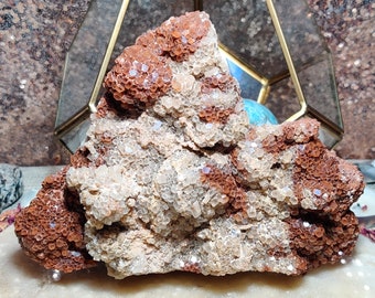 RARE Druzy Red and White Aragonite Cluster OVER 2.7 LBS