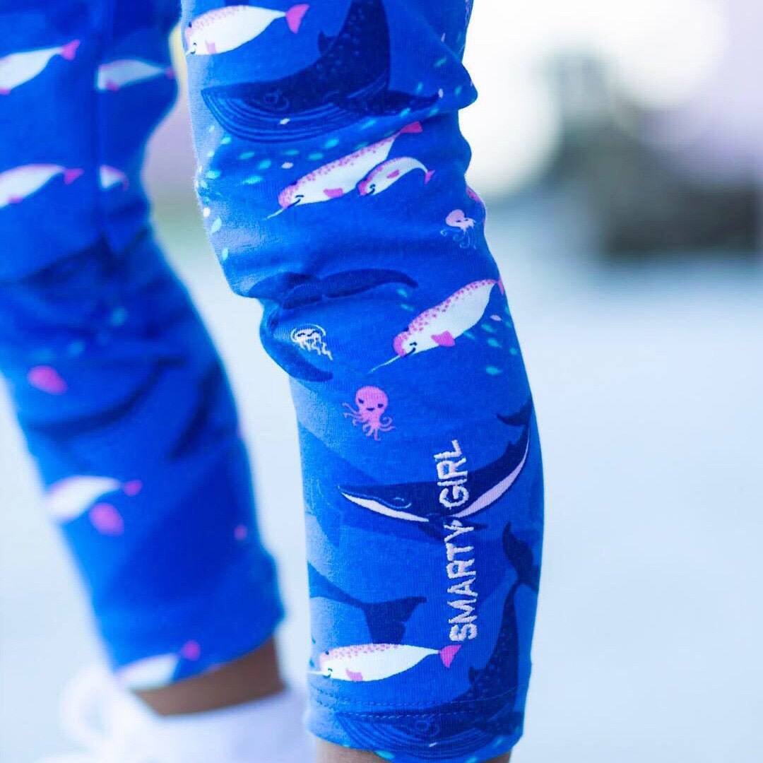 Unicorn Whale Leggings, Narwhal Leggings, Stretch Pants, Child Leggings,  Ocean Leggings, Sea Leggings, Kid's Leggings, Girl Leggings 