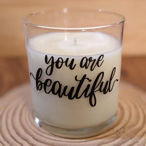 You Are Beautiful Candle - Inspirational Scented Candle with Self-Love and Affirmation Design - Confidence, Empowerment and Positive Vibes