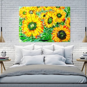 Abstract Sunflower Artwork: Whimsical Nature&#39;s Brushstrokes