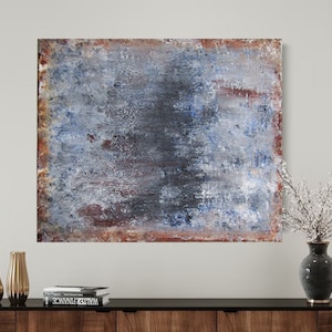 Colorful Abstract Wall Decor - Hand-painted Vibrant Canvas Art with Sand and Acrylic