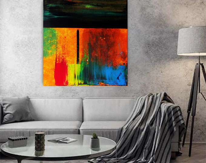 Featured listing image: Calm abstract art with warm tones - calm painting for home decoration