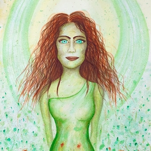 The Angel of Earth, Original A3 watercolour painting
