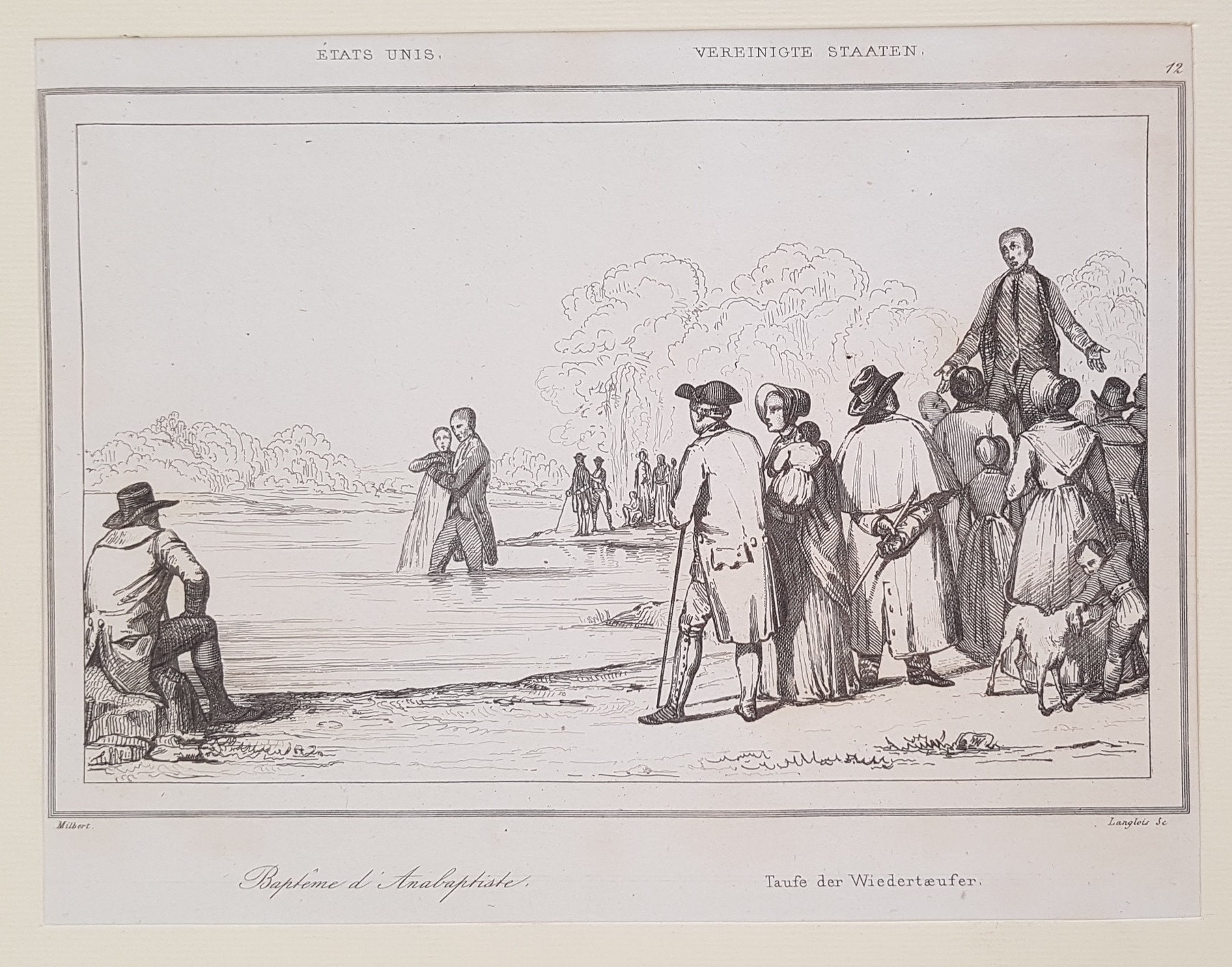 Baptême anabaptiste aux Etats-Unis 1838 Langlois US Passepartout Western - Etsy France