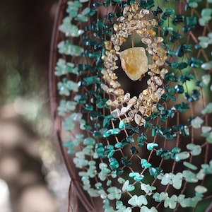 Dreamcatcher with Aventurine, Malachite and Citrine, Crystal Dreamcatcher, Boho Decor, Wall Hanging, Wall Decor, Spiritual Gift, Gift Ideas