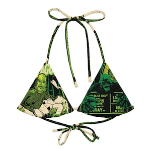 Women's String Bikini Top ONLY Creature Black Lagoon Vintage Horror Movie Summer Horror Lover
