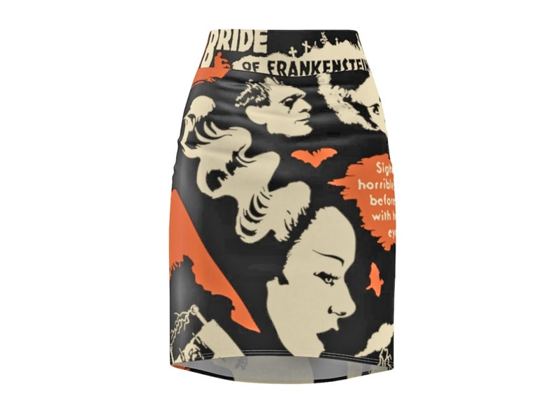 Women's Pencil Skirt Bride of Frankenstein Gothstyle Unique Horror Gift image 1