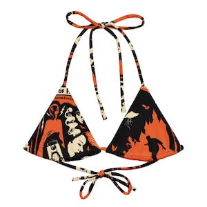 Bride of Frankenstein String Bikini Top ONLY: Vintage Horror Movie Swimwear