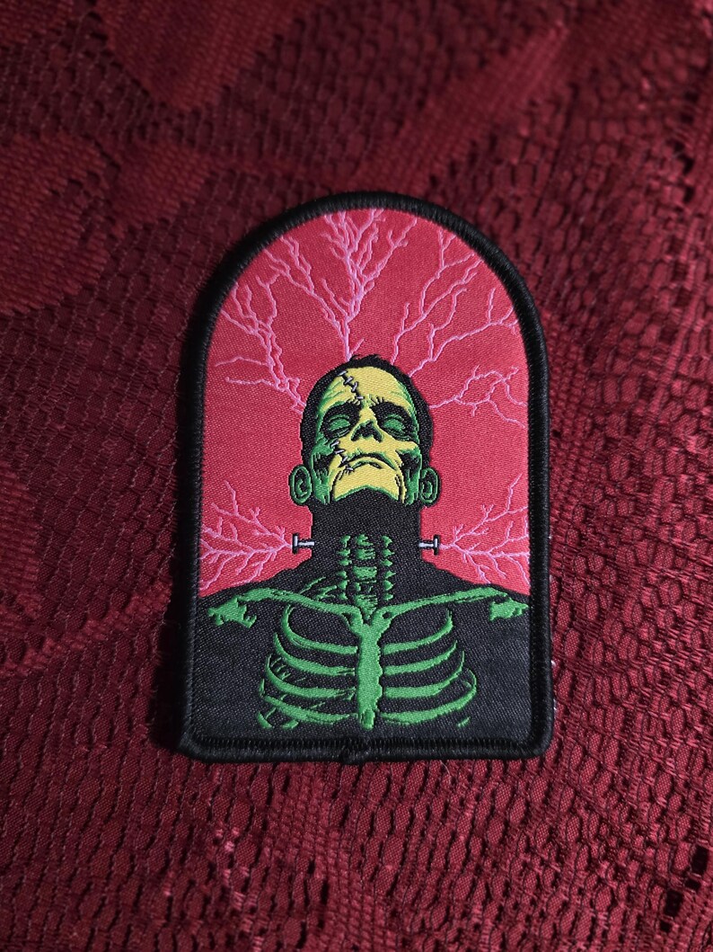 Frankenstein Monster Woven Patch, Horror Movie Iron on Applique - Etsy