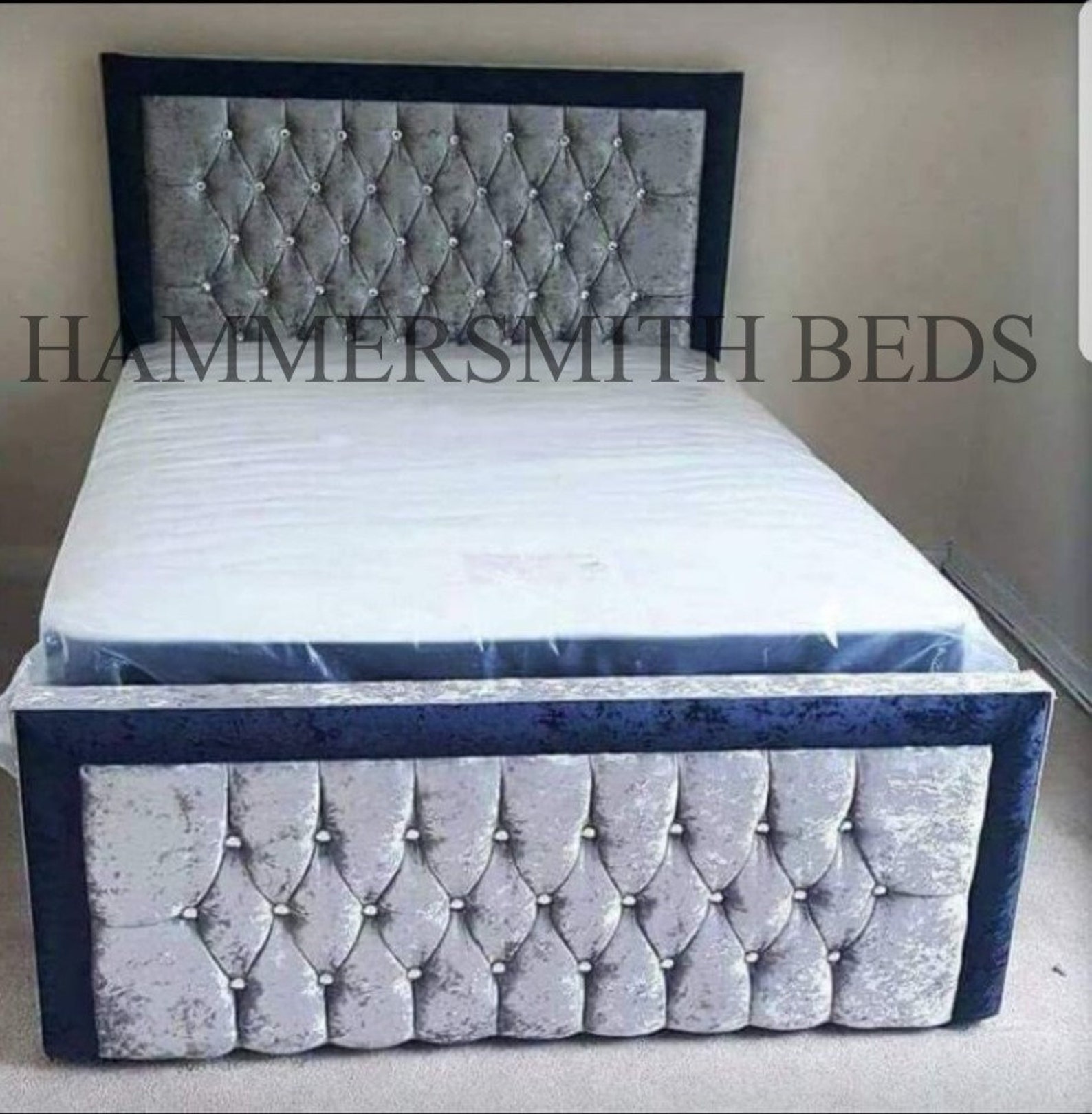 Glitter Crushed Velvet Bed Frame 3FT 4FT 4FT6 5FT UK Etsy UK