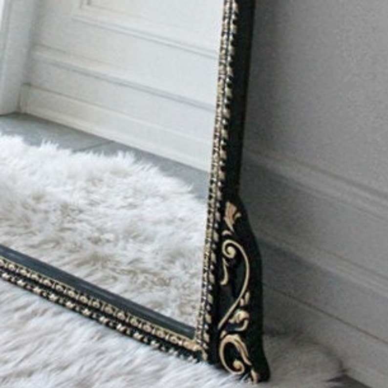 Engraved Full Length Mirror Black Gold Home Dekor Mirrors Etsy