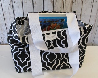 Everyday Canvas Tote, Medium Weight, Black White Geometric