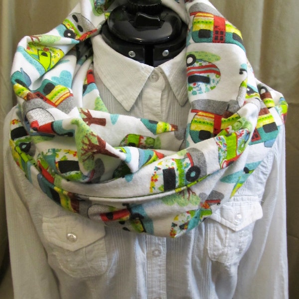 Hidden Pocket Infinity Scarf 100% Cotton Flannel