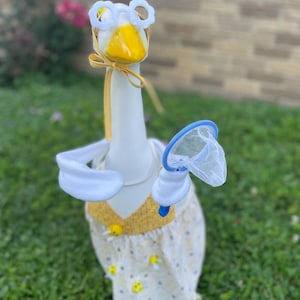 Busy Bee Garden Explorer Goose Outfit – Sundress, Head Scarf, Flower Glasses & Catch Net (Goose and Arms Not Included)