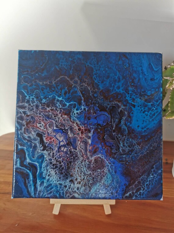ORIGINAL Fluid Acrylic Pour Painting, Abstract Canvas Wall Art