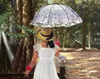 Lady in White This is a 16x20 Un-Framed Pastel Painting of a woman I met it Siem Reap Cambodia while touring Angkor Thom
