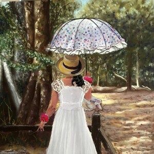 Lady in White This is a 16x20 Un-Framed Pastel Painting of a woman I met it Siem Reap Cambodia while touring Angkor Thom image 1