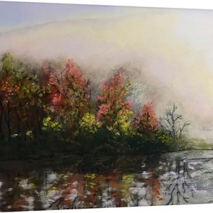 Fall Reflections This is a 16x20 Original Pastel Painting of the view I had from my studio when I lived on a lake. image 2