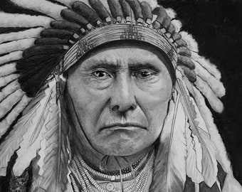 Chief Joseph 2) This is another 17x26.5 Framed portrait of the Chief of the Nez Perce .