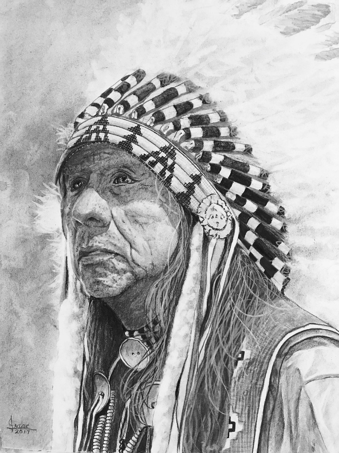Native American Chief Black Elk This is an 17x21.5 Original Framed