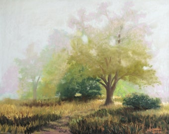SPRING MORNING This is a 16x20 un-framed pastel of a walk one spring morning.