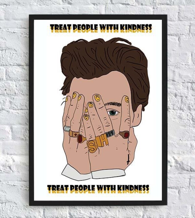Harry Styles Fine Line Treat People With Kindness Print Etsy